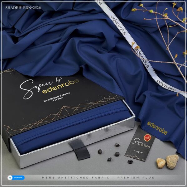 EDENROBE MEN Unstitched Shade-26 (Royal Blue)