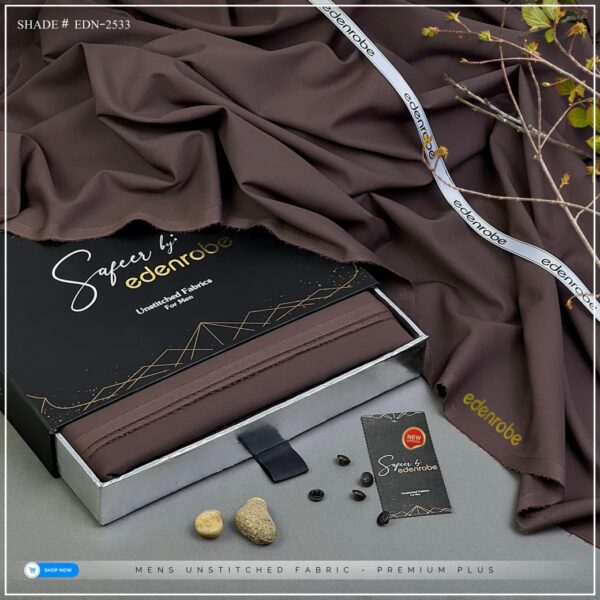 EDENROBE MEN Unstitched Shade-33 (Berry Tone)