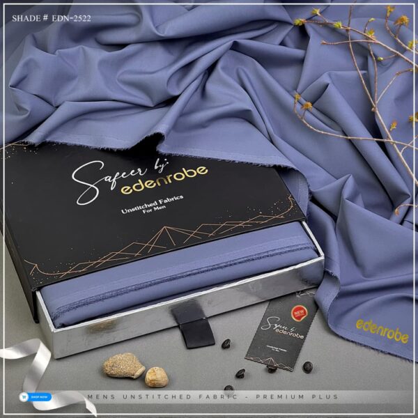 EDENROBE MEN Unstitched Shade-22 (Silver Grey)